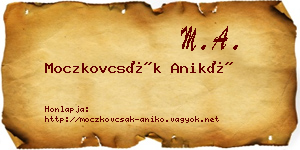 Moczkovcsák Anikó névjegykártya